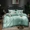 Bedding sets Solid Color Quilt Covers Set Bedding Set with Flat Sheet 234Pcs Lace Duvet Cover Pillowcase 220924