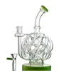 Ship By Sea Vortex Recycler Hookahs Unique 12 Recycler Tube Glass Bongs Super Cyclone Oil Rigs 14mm Joint Female Water Pipe With Bowl