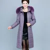 Kobieta zimowa skórzana kurtka z kapturem gruba ciepła wiatroodporna kurtka długa płaszcz plus rozmiar 6xl zima pu fur parkas żeńska płaszcz 201125
