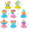 2022 Decompression Toy Happy Birthday Sensory Stand Fidget Decoration Toys Simple Dimples Party Table Ornaments Rainbow Toy Pressure Autism Reducer Adult Kids