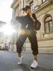 Herbst Winter Zwei Stück Set Trainingsanzug Frauen Kleidung Solide Pullover Sweatshirt Top Hosen Freizeit Schweiß Anzüge frauen Sets Outfits1