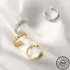 Hoop Huggie 925 Sterling Silver Round Circle Ear Rings Earings Kpop Chain Type Gold Color Plated Hoops örhängen Fina smycken för4978896