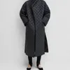 OBRIX Длинный повседневный стиль Streetwear Куртка V-образным вырезом Полный рукав свободная лодыжка длина модного стеганого пальто для женщин 201112