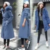 Luzuzi 여성의 겨울 자켓 후드 X-Long 두꺼운 따뜻한 면화 패딩 파카 여성 양모 라이너 Dischachable Plus Size Jackets Coat 201210