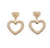 Luxury Design Inlay Full Diamond Stud Earring Fashion Brand Double Letter Earrings Geometric Peach Heart Tassel Chain Rhinestone Pearl Earloop Women Wedding Gift