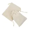 Tissu de coton véritable Sacs à cordon Paquet d'orgnizer de trucs Emballage de fête de mariage Cordon Pochettes à bijoux en coton coloré muiti tailles