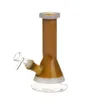 Glas vatten rör rök 18mm kvinnlig gemensam 200mm lång heady oljeplatta bubbler bong flera färg hookah