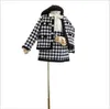 2021 nouveau printemps automne filles vêtements ensembles enfants Plaid manteau + jupe 2 pièces ensemble enfants costume enfant tenues