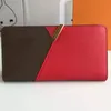 5-color classic wallet colorful and conspicuous top quality women's luxury exquisite leather multicolor classic zipper pocket designer wallets with box