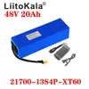 Liitokala Lityum Pil 21700 48V 20AH XT60 XT90 T Fiş 5000mAh 13S4P 500W Scooter Şarj Cihazı ile Elektrikli Bisiklet Pili