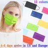 12 cores descartável Fashion Designer Máscaras 50PCS pacote de varejo não-tecidos adultos e crianças Máscara anti-poeira 3 camada mascarilla mascherina