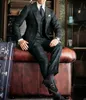 Plaid Business Tuxedos Mens Pants Suits Fashion Straight Groom Wedding Prom Party Blazer Overcoat ( Jacket+Vest+Pants)