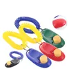 Dog Button Clicker Pet Sound Trainer med handled Band Aid Guide Pet Click Training Tool Dogs levererar 11 färger 100pc