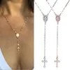 Hot Selling Virgin Maria Virgin Religiösa Jesus Cross Pendant Chic Gold Fyllda Kors Rosary Män Kvinnor Halsband 2021