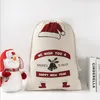 Рождественский подарок сумка Санта Sack Drawstring Сумки Печать холст подарочные пакеты Xmas украшения Рождественские конфеты подарочные пакеты Sea Sshipping LSK1651