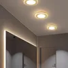 Luzes de teto LED modernas para o corredor da cozinha Balcony Entrance 20cm Plafond de Luster Led Cristal Round Golden Lamp Home Home