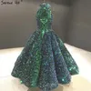 Party Dresses Serene Hill Green O-Neck Tank Evening Dress Sleeveless Sequins Sparkle Sexy Formal Real Po 2021 BHA20631