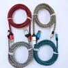 Nylon Braid USB Type C-kabel för Samsung Note 20 S20 S10 S9 A51 Telefon Fastladdningssladd USB-C Datakabel för Xiaomi Huawei med detaljhandeln