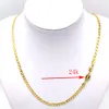 Solid 24 k Stamp Link C Gold GF Women's Necklace Curb Chain Birthday Valentine Gift Valuable 20" 50 * 4 MM