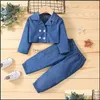 Clothing Sets Baby & Kids Baby, Maternity Girls Denim Outfits Children Turn-Down Collar Tops+Pants 2Pcs/Set Spring Autumn Fashion Boutique C