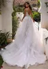 2020 Vintage Spaghetti Straps Lace A Line Wedding Dresses Tulle Applique RufflesCourt Train Garden Wedding Bridal Gowns BM1639