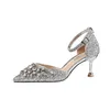 Fashion Office Lady Single Shoes 6,5 cm Tacchi sottili Scarpe da sposa con punta a punta Sexy Cinturino alla caviglia Party