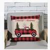 Juldekorationer Kuddefodral täcker Buffalo Plaid Throw Xtmas Tree Red Truck Cushion Cover JK2010XB6842571