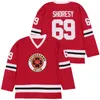 Moive TV-Serie Letterkenny Irische Jersey 69 Ufersy Trikots Sommer Weihnachten Eishockey College Stickerei Genähtes Team Rot Hohe Qualität