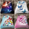 Homesky Glowing Butterflies Bedding Sets 3D luxury Colorful Duvet Cover Bedding Set Flying Butterfly Bed linen Bedclothes 201114