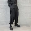 Homem Japão Japão Streetwear Punk Gothic Bandage Harem Pant masculino Male Vintage Hip Hop Lea