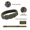Spersonalizowany kołnierz dla psów z nazwą wojskową kołnierz dla psów Regulowany nylon Tactical Dog Collar z D-RING dla średnich dużych psów LJ201112