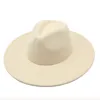 9,5 см с большими широкими полями Fedora Hats Women Big Felt Hat Men Jazz Top Hat mens Panama Cap Woman Man Caps Winter Fashion Accessories Оптовая продажа 26 цветов