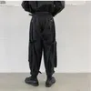Homem Japão Japão Streetwear Punk Gothic Bandage Harem Pant masculino Male Vintage Hip Hop Lea