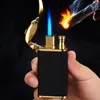Nieuwe toorts lichtgevende lichtere jet gas butaan opblaasbare winddichte sigaret aanstekers dubbele vlam creatieve roken accessoires gadgets