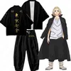 Tokyo Revengers T-shirt Cosplay Sano Manjirou Ken Ryuguji Haori T-shirt Anime Poliestere Estate T-shirt a maniche corte top Uomo/Donna G1222