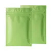 Different Sizes 100pcs Heat Sealing Flat Pouches Tear Notch Matte Green Aluminum Foil Zip Plastic Bag fast ship