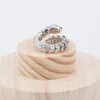 Luxury Fashion Brand Jewelry Lady Brass Full Diamond Green Eyes Snake Serpent Snakelike 18K Gold Wedding Engagement Open Rings 3 C4414170