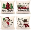 Christmas Pillow Case Covers Xmas Decorations Red Black Plaids Throw Cushion Pillows Cases For Xmas Tree Truck Santa Claus Snowman2317460