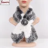 New Russian Women Knit Real Rex Rabbit Fur Scarf Lady Fashion Floral Rex Rabbit Fur Mufflers Winter Warm Natural Fur Scarves 26685243