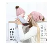 Infantile Del Bambino Della Ragazza Del Ragazzo Mamma di Inverno Lavorato A Maglia Caldo Morbido Beanie Cappello Berretto di Pelo per Bambini Adulti Famiglia Cappellini Coordinati Cappelli6711262