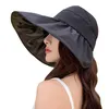 Fisherman's Hat Women's Sun Protection Lege Top Japanse Vinyl Zomer Big-Brim UV-beveiligingen Vouwen