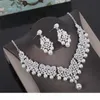 Mariage de mariage Couronne de tête de tête de poitrine Pearl Tiara Jewelry Femmes Accessoires de cheveux Set Silver Headpiece Big Pageant Crown J195299226
