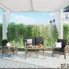 U_Style 4 Piece Garden Sets Rattan Sofa Seating Group with Cushions Outdoor Ratten sofa US stock a51