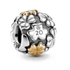 Helt ny 925 silver hänge Hjärtform lämplig för Pandora Armband Fina pärlor DIY smycken damer mode lyx semester gåvor