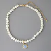 Peri'sbox Moonstone Натуральные пресноводные жемчужины ожерелье в барокко нерегулярные ожерелья для женщин круглые 925 стерлингового серебра 925 Q0531