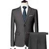 Abiti da uomo 2020 Costum Solid Formal Work Business Tuxedo maschio 3 pezzi Casual wedding Party Terno suit slim fit Asian Size C1007