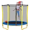 5,5ft trampoliner för barn 65INCH Outdoor Indoor Mini Toddler Trampolin med hölje, basketbåge och boll ingår A04