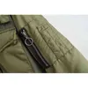 Nlzgmmmsj Za Kobiety Wojskowe Zielony Moto Bomber Bombowiec Pilot Kurtka Przycięta Top Długi Rękaw Kobiecy Oversized Coat Outerwear Chaquetas 211223