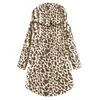 Pelliccia da donna Faux Women Winter Leopard Cappotto Leopardo Teddy Fleece Hooded Bruffy Cardigan Giacca largamente 5xl Giacca allentata Cappotti