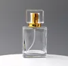 1.7oz Tomma Parfymflaskor Kvadrat, 50 ml Klar glas Sprayflaska Fine Mist Atomizer för parfymer aromaterapi RRD12902